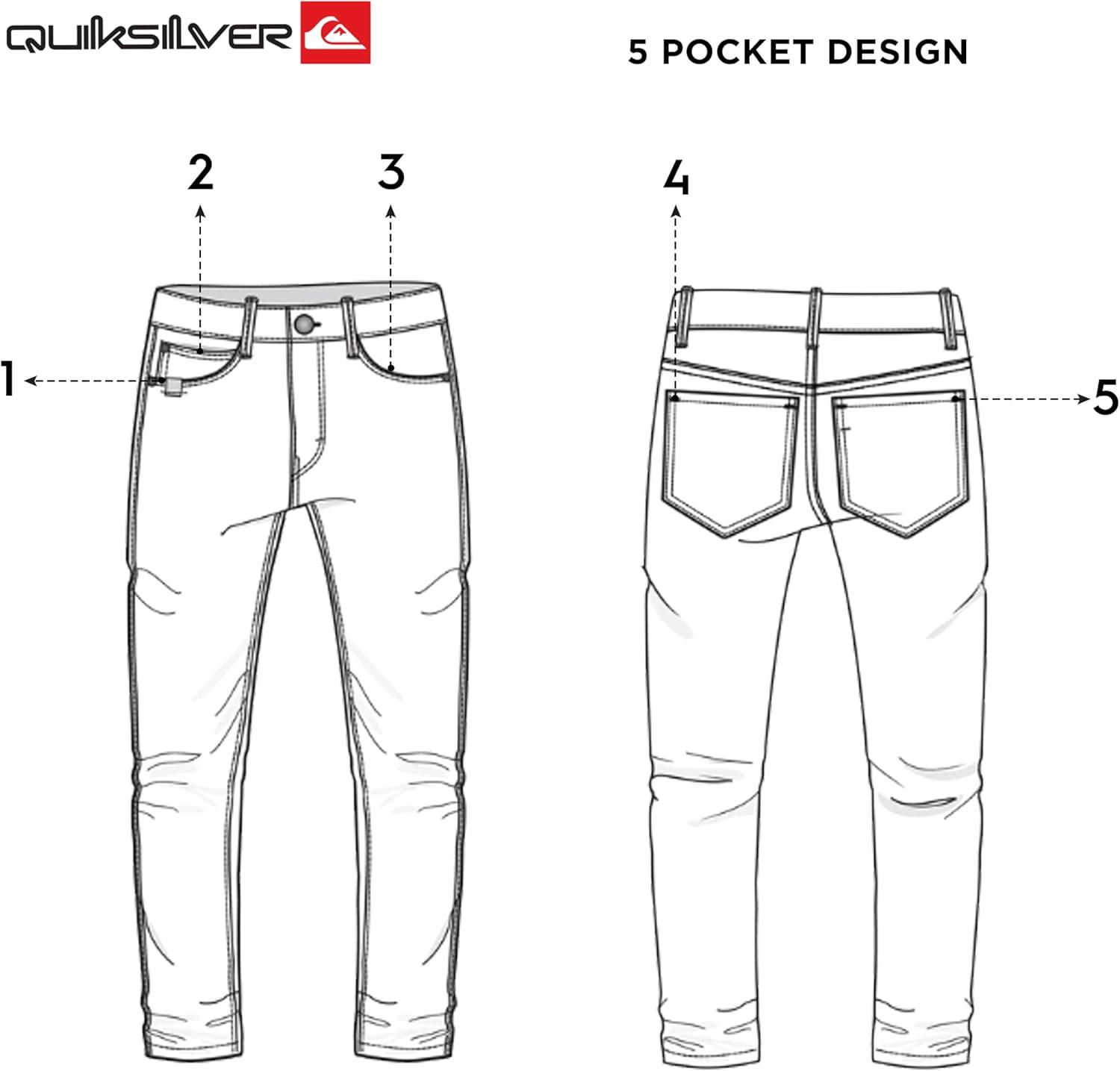 imageQuiksilver Mens 5 Pocket Straight Fit Stretch Waist Denim JeansCapri Breeze
