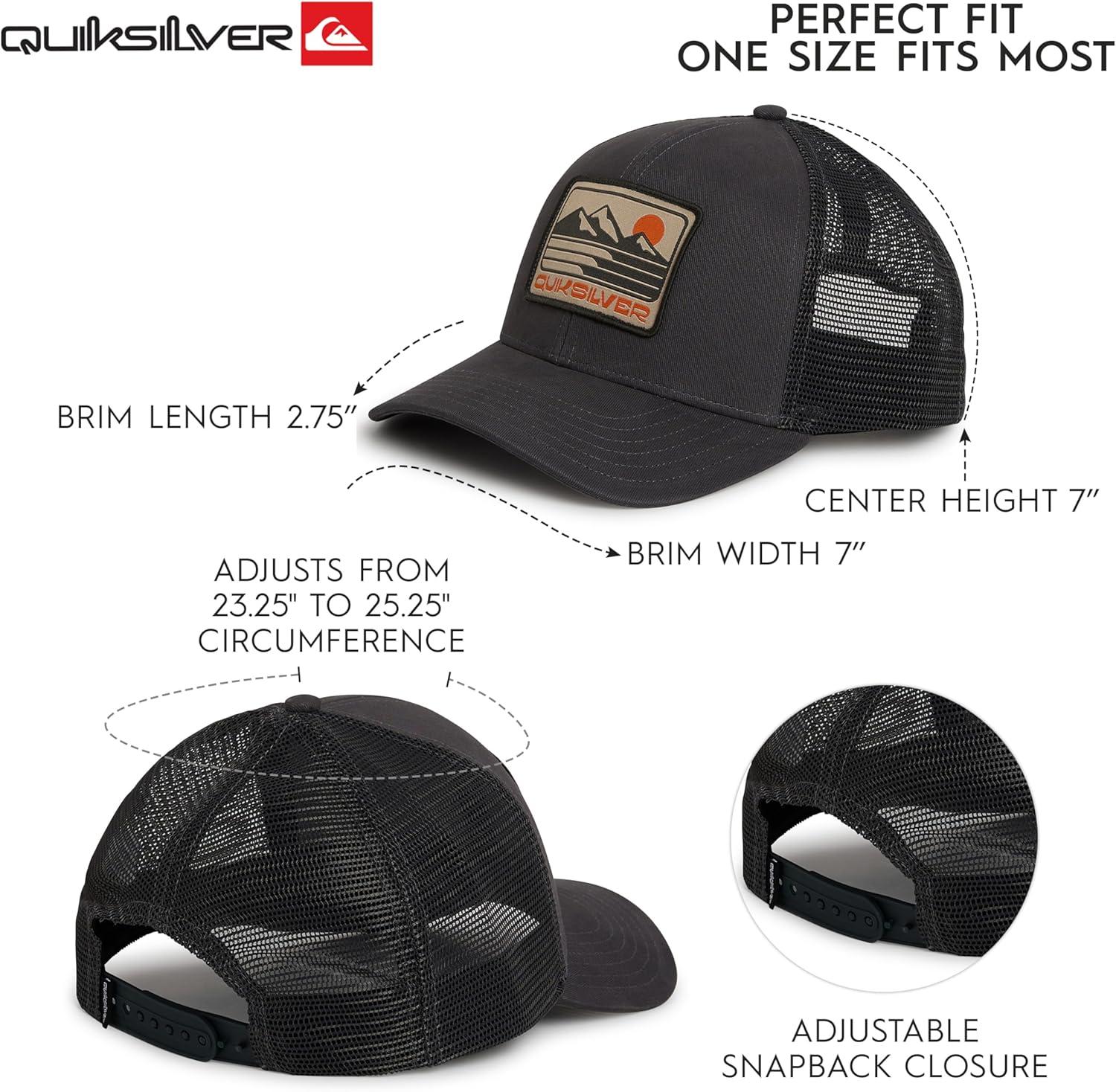 imageQuiksilver Mens Premium Cotton Adjustable Snap Back Logo Baseball CapCharcoal