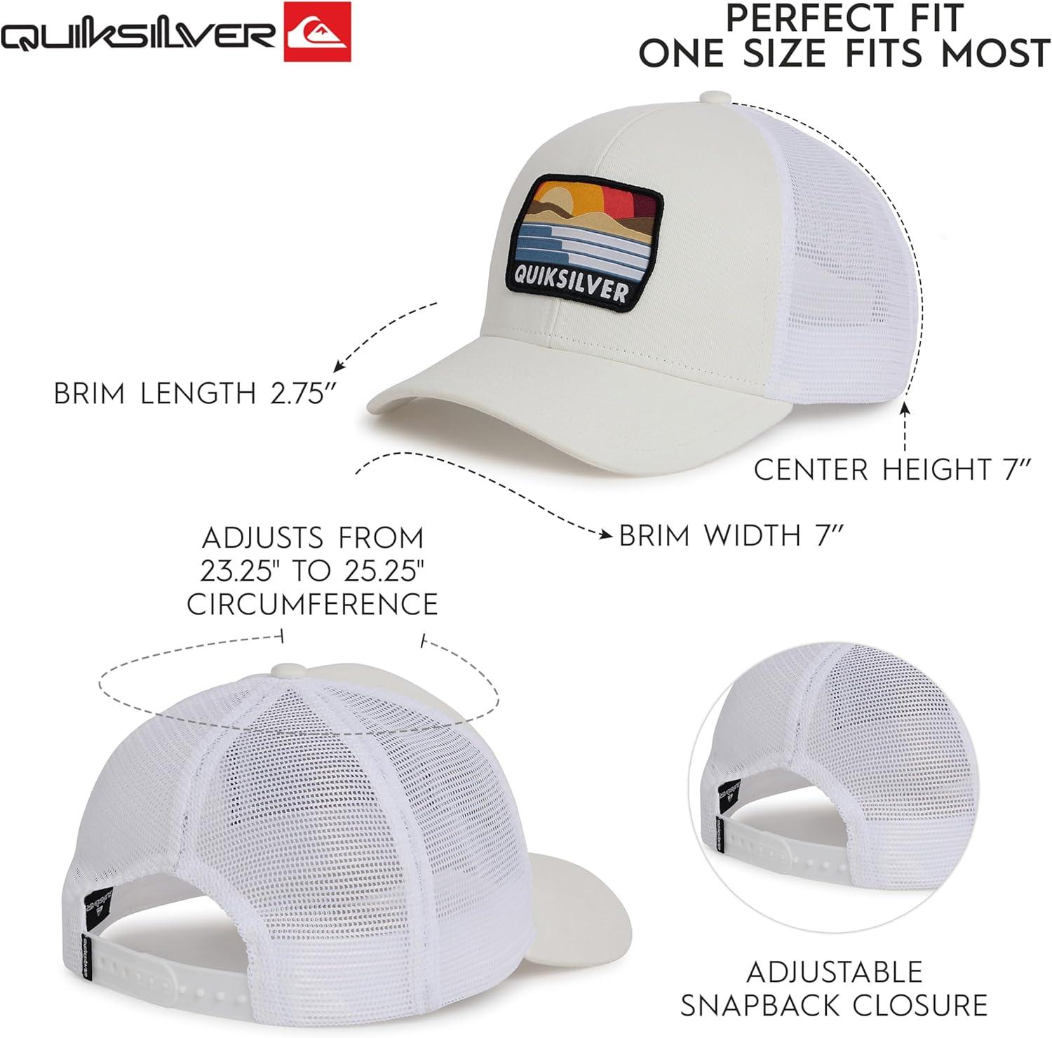 imageQuiksilver Mens Premium Cotton Adjustable Snap Back Logo Baseball CapSnow White