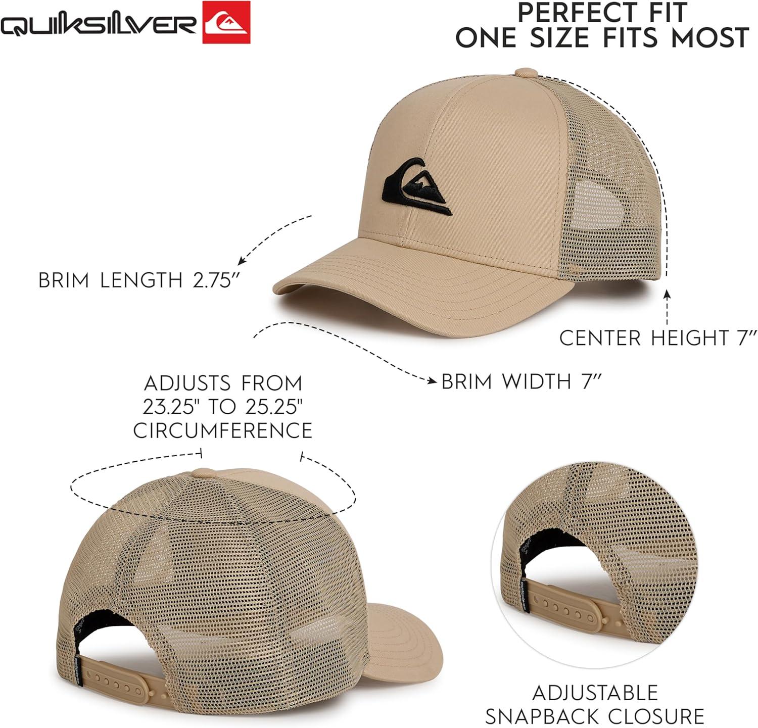 imageQuiksilver Mens Premium Cotton Adjustable Snap Back Logo Baseball CapTaupe