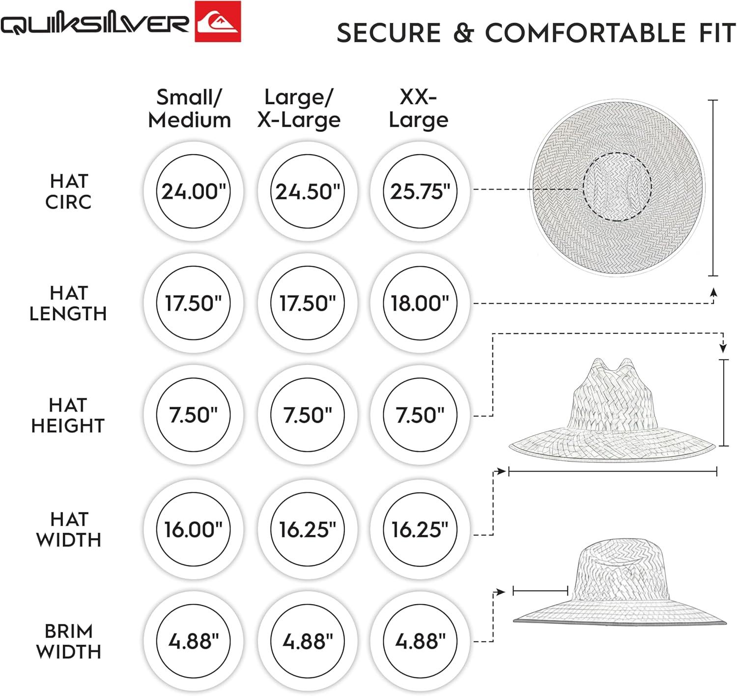 imageQuiksilver Mens Wide Brim Outdoor Lifeguard Straw Sun HatNavy