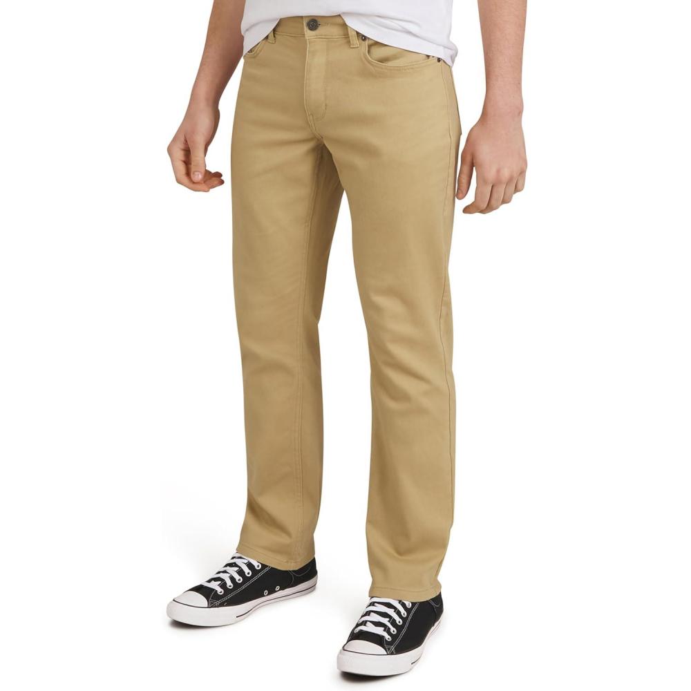 imageQuiksilver Mens 5 Pocket Straight Fit Stretch Waist Casual Chino PantsVintage Khaki