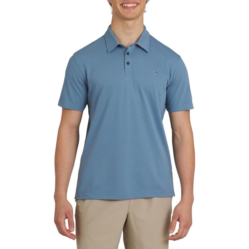 imageQuiksilver Mens Regular Fit Premium Soft Short Sleeve Oxford Polo ShirtBlue Shadow