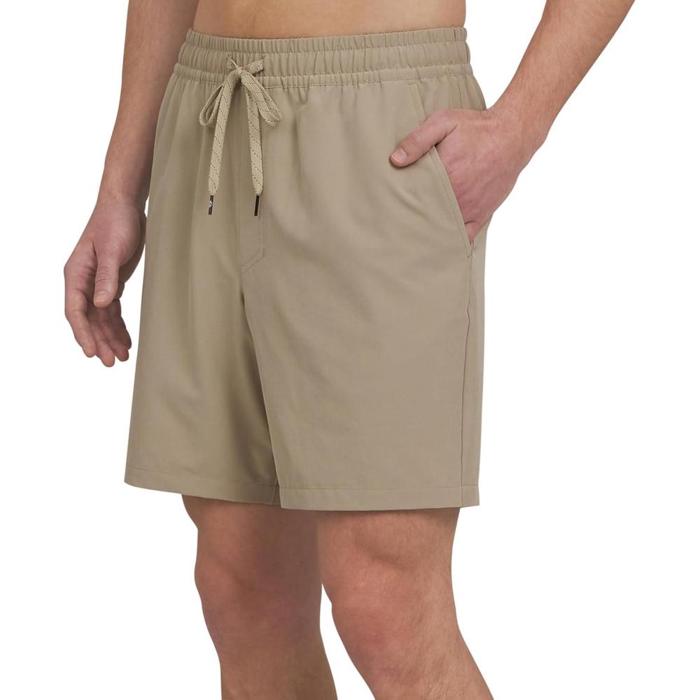 imageQuiksilver Mens Regular Fit Stretch Waist Water Friendly Active Hybrid Shorts SXXLTaupe