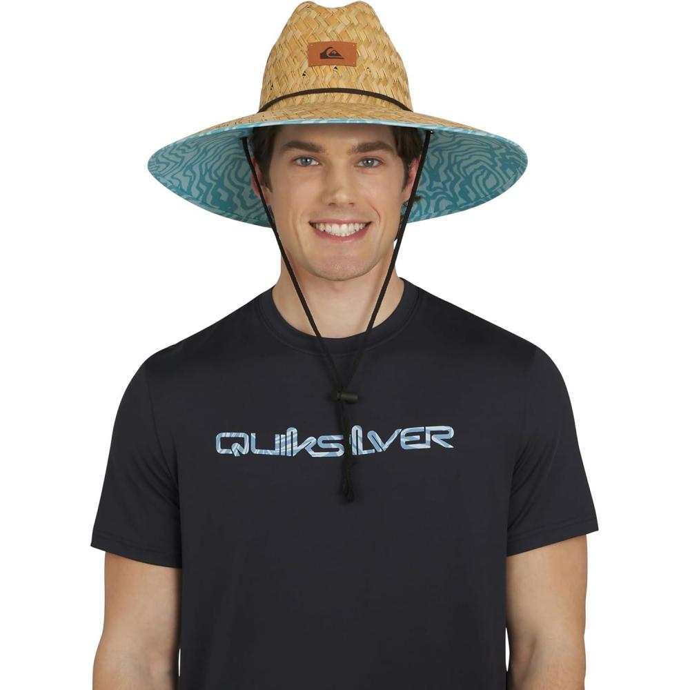 imageQuiksilver Mens Wide Brim Outdoor Lifeguard Straw Sun HatLimpet Shell
