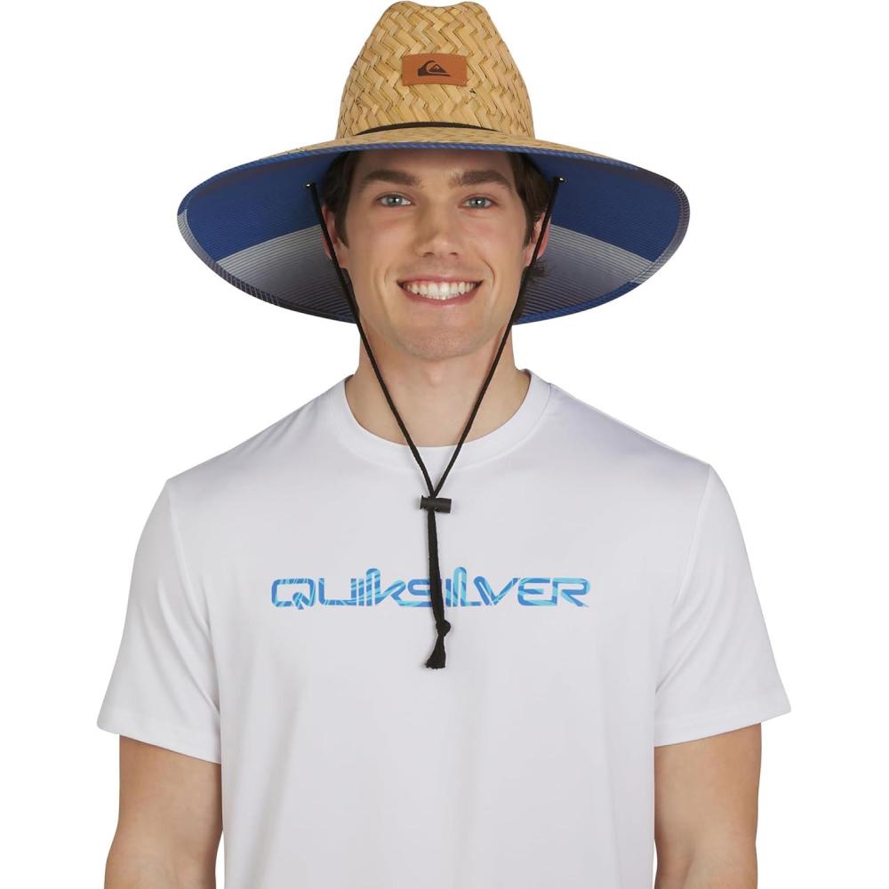 imageQuiksilver Mens Wide Brim Outdoor Lifeguard Straw Sun HatMonaco Blue