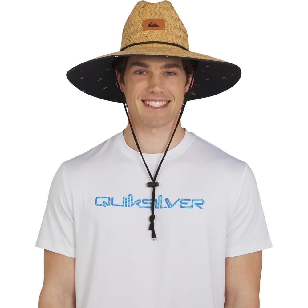 imageQuiksilver Mens Wide Brim Outdoor Lifeguard Straw Sun HatNavy