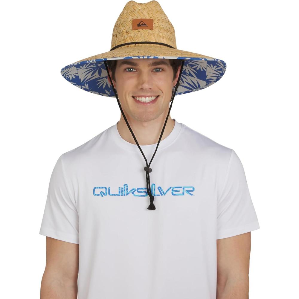 imageQuiksilver Mens Wide Brim Outdoor Lifeguard Straw Sun HatRoyal