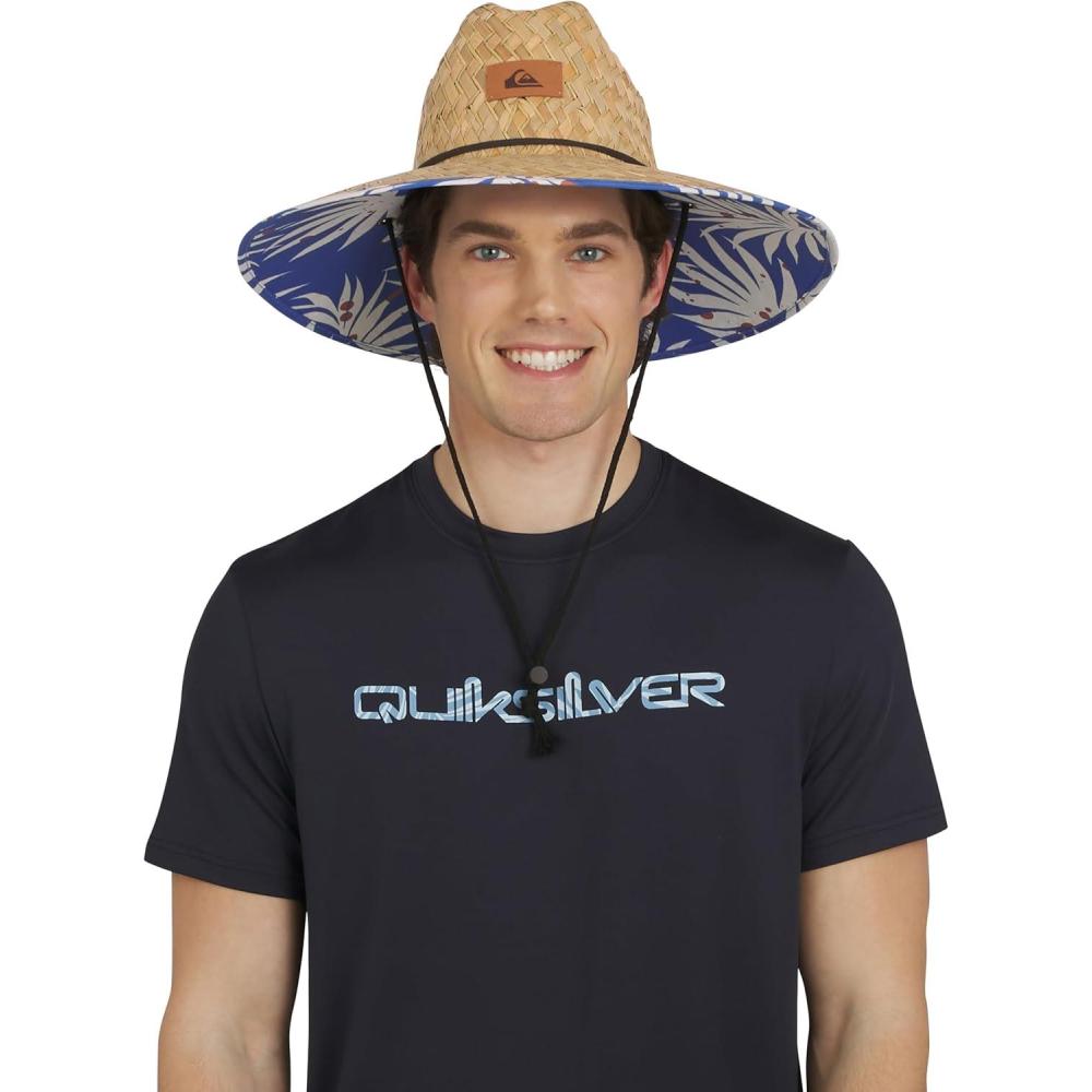 imageQuiksilver Mens Wide Brim Outdoor Lifeguard Straw Sun HatRoyal Blue