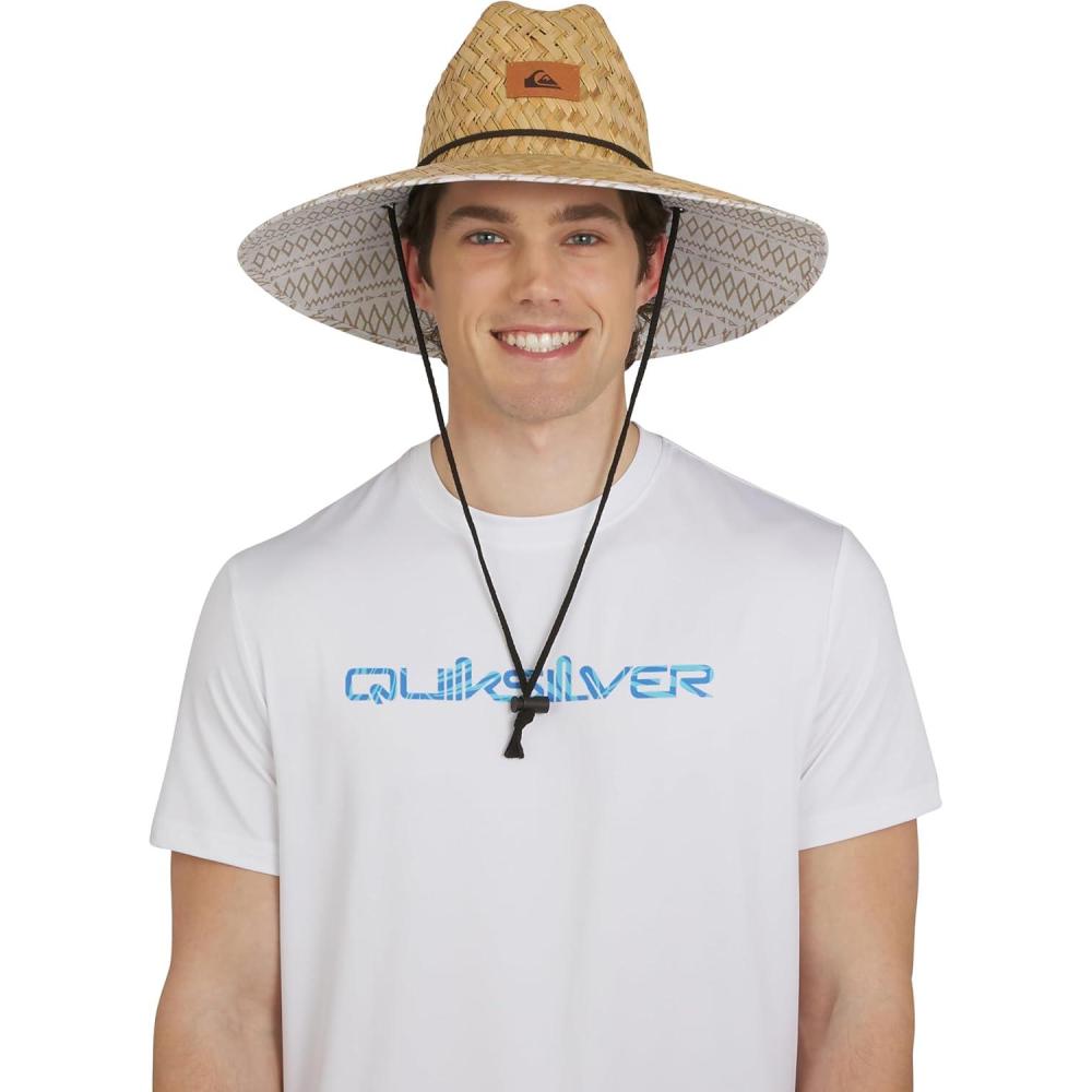 imageQuiksilver Mens Wide Brim Outdoor Lifeguard Straw Sun HatTwill