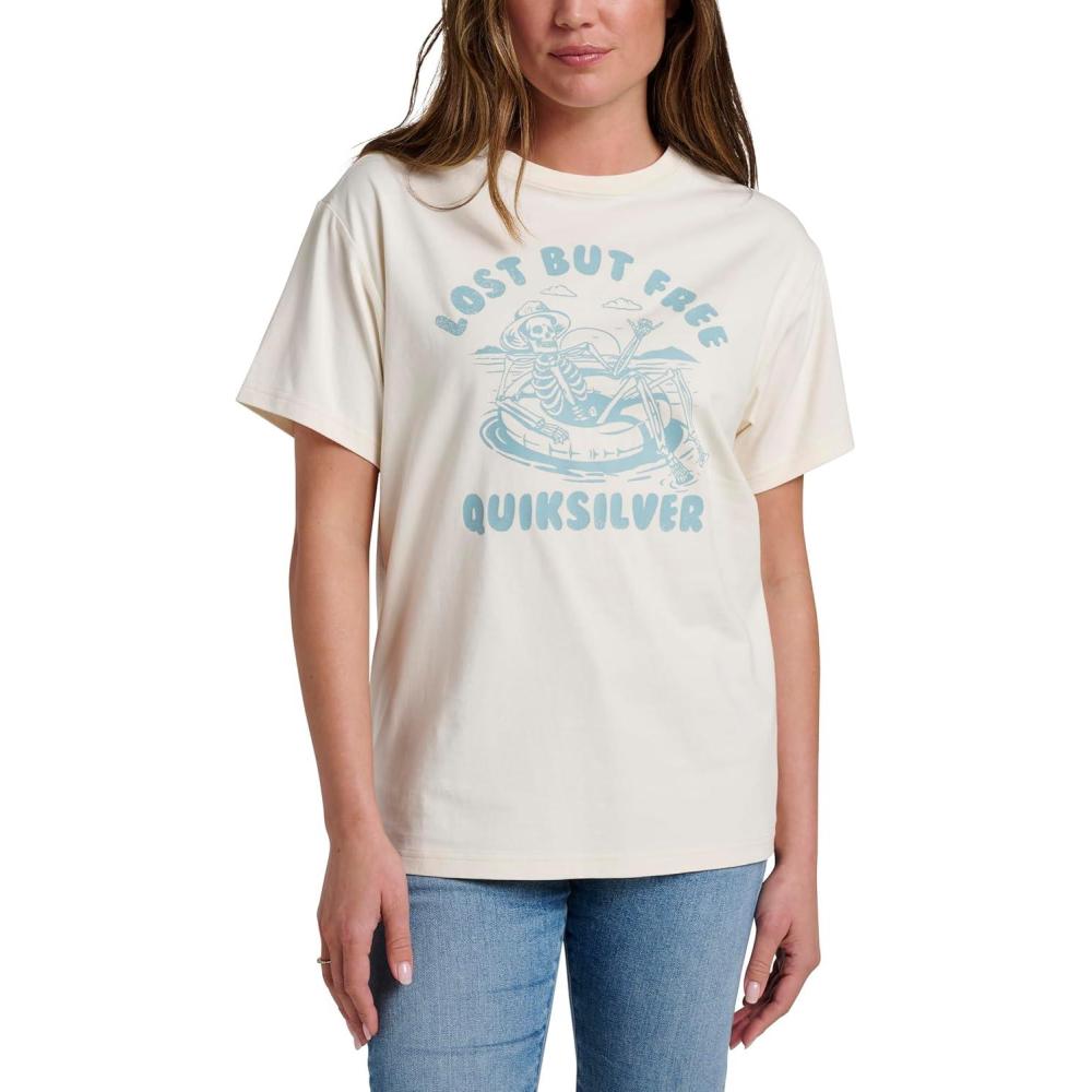 imageQuiksilver Womens Lost But Free Boyfriend TShirtOffwhite