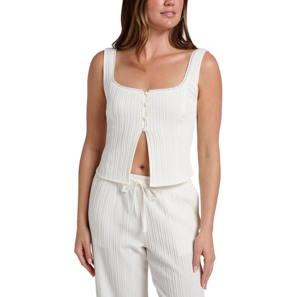 imageQuiksilver Womens Womens Maci Solid Textured Cropped Tank TopWhite