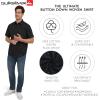 Quiksilver Men’s Regular Fit Premium Soft Cotton Short Sleeve Button Down Woven Shirt(Black)