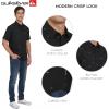 Quiksilver Men’s Regular Fit Premium Soft Cotton Short Sleeve Button Down Woven Shirt(Black)