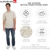 Quiksilver Men’s Regular Fit Premium Soft Cotton Short Sleeve Button Down Woven Shirt(Silver Birch)