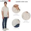 Quiksilver Men’s Regular Fit Premium Soft Cotton Short Sleeve Button Down Woven Shirt(Silver Birch)