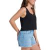 Quiksilver Women’s Nomad Cropped Relaxed Fit Tank Top(Black)
