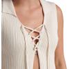 Quiksilver Women’s Sandbar Sleeveless Lace Up Sweater(Seashell)