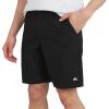 Quiksilver Mens Regular Fit Fixed Waist Water Friendly Active Hybrid Shorts(Solid Design – Black)