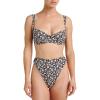 Quiksilver Women’s Bali Floral Print High Rise Bikini Bottom(Off Black)