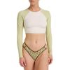 Quiksilver Women’s Pipeline Color Block Surf Top(Fern)