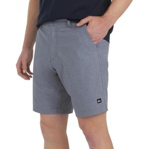 Quiksilver Mens Regular Fit Fixed Waist Water Friendly Active Hybrid Shorts(Striped Design – Smoked Gray)