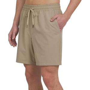 Quiksilver Men’s Regular Fit Stretch Waist Water Friendly Active Hybrid Shorts (S-XXL)(Taupe)