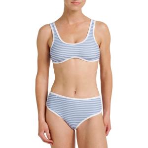 Quiksilver Women’s Cali Striped Crop Swim Top(Sky Blue)