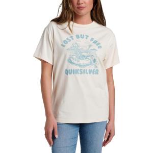 Quiksilver Women’s Lost But Free Boyfriend T-Shirt(Off-white)