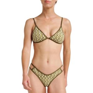 Quiksilver Women’s Lowers Tile Triangle Bikini Top(Olive)