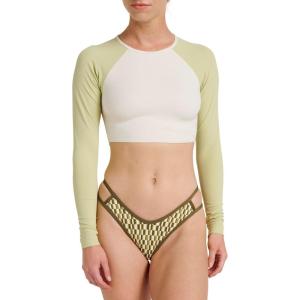 Quiksilver Women’s Pipeline Color Block Surf Top(Fern)