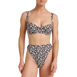Quiksilver Women’s Sonny Floral Print Underwire Bikini Top(Off Black)