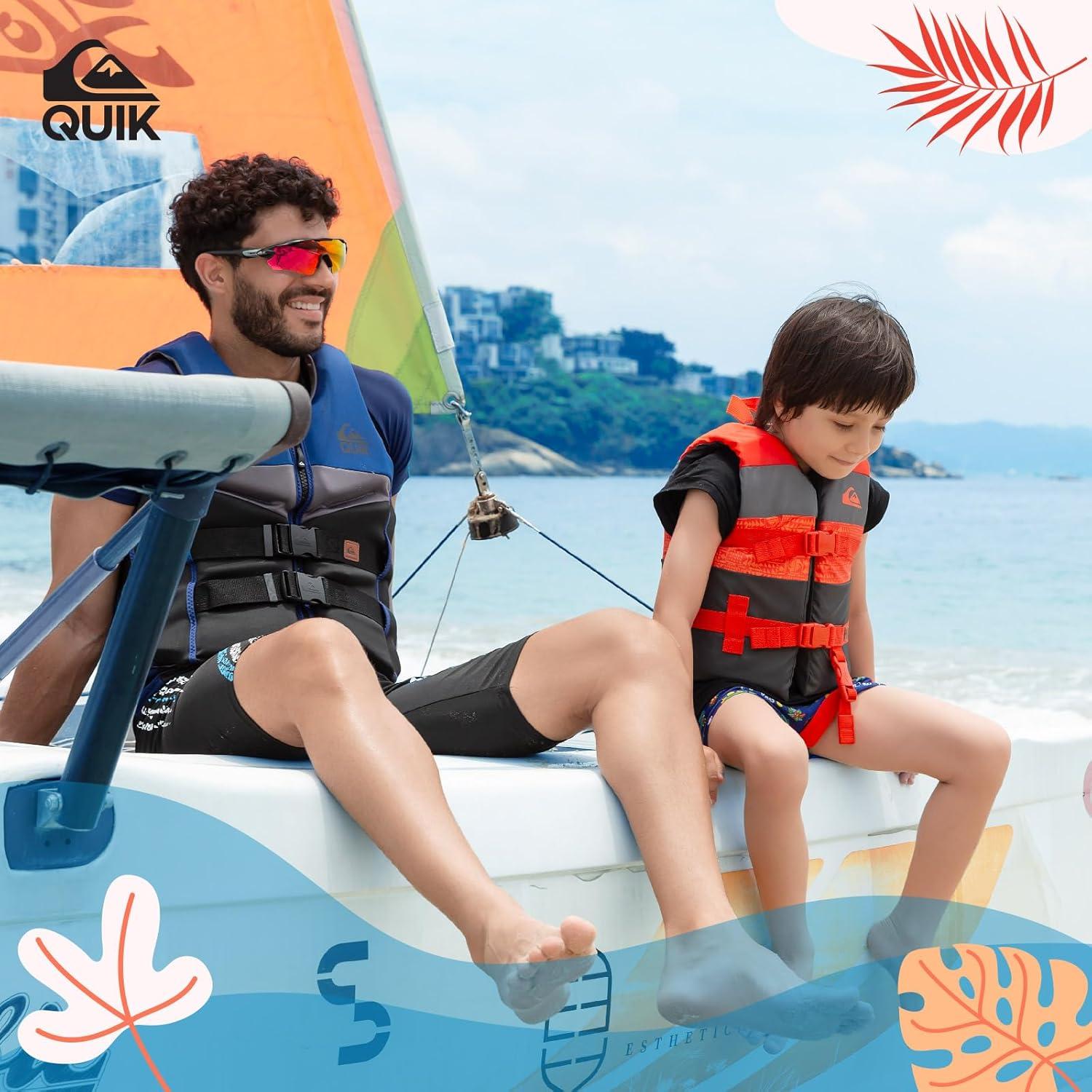imageQUIKSILVER USCG Approved Life Jacket for YouthKidsInfant Lightweight EPE Foam Type III PFD with QuickRelease Buckles for Pool Lake Kayaking Boating SwimmingOrange
