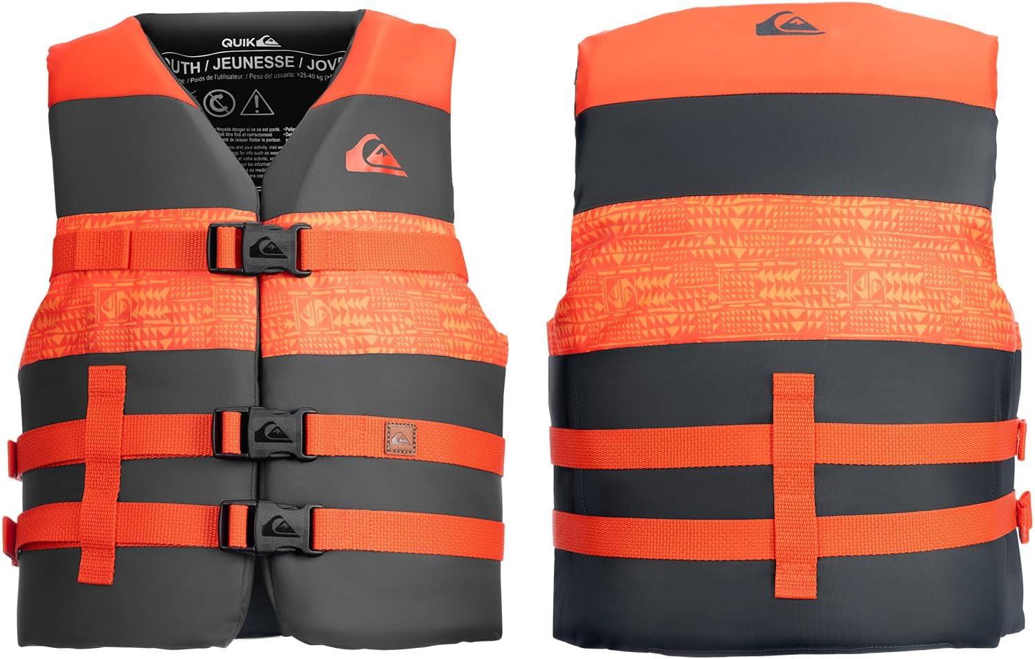 imageQUIKSILVER USCG Approved Life Jacket for YouthKidsInfant Lightweight EPE Foam Type III PFD with QuickRelease Buckles for Pool Lake Kayaking Boating SwimmingOrange