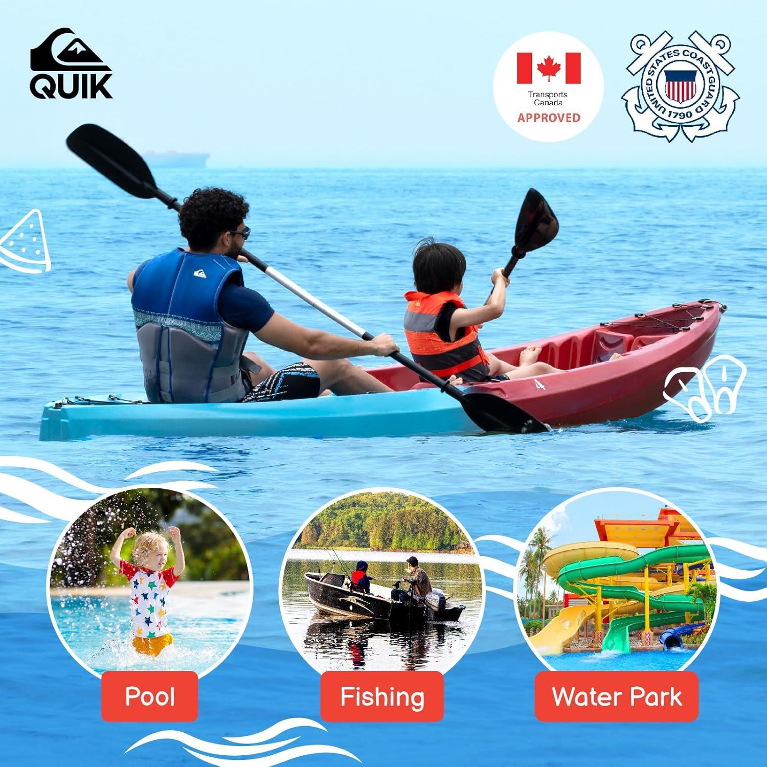 imageQUIKSILVER USCG Approved Life Jacket for YouthKidsInfant Lightweight EPE Foam Type III PFD with QuickRelease Buckles for Pool Lake Kayaking Boating SwimmingOrange