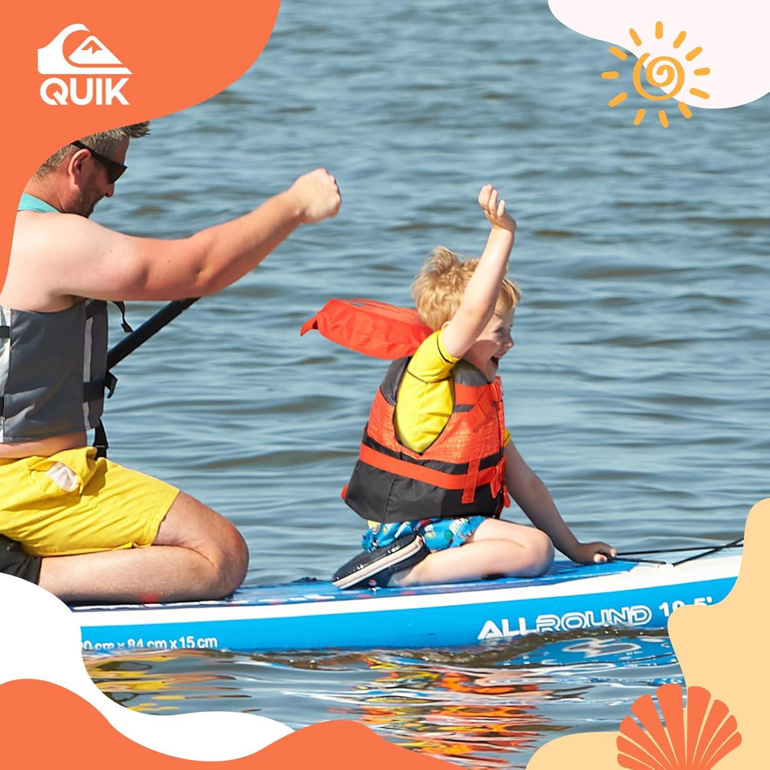 imageQUIKSILVER USCG Approved Life Jacket for YouthKidsInfant Lightweight EPE Foam Type III PFD with QuickRelease Buckles for Pool Lake Kayaking Boating SwimmingOrange