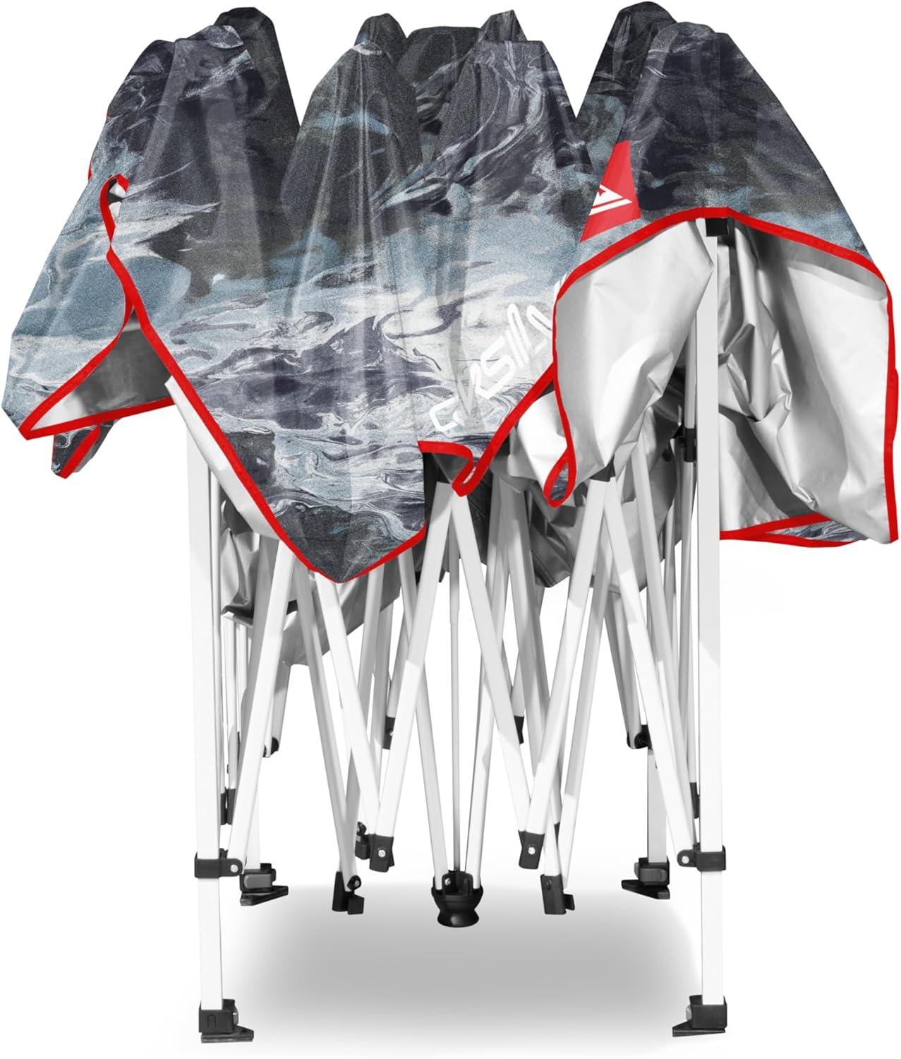imageQuiksilver 10x10 Pop Up Canopy UPF 50 Outdoor Beach Tent with OnePush Setup Portable Shade Shelter for Beach Tailgate Festivals Camping WaterResistant Folding Gazebo with Wheeled BagPop Up Canopy