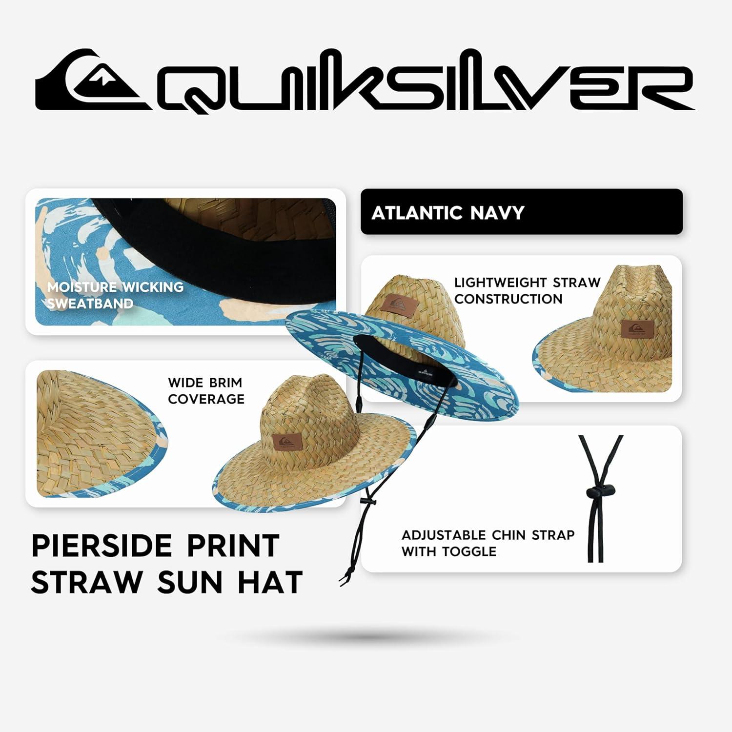 imageQuiksilver Boys Pierside Print Straw Sun HatAtlantic Navy