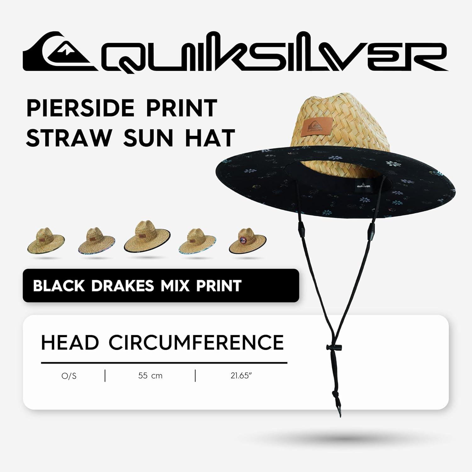 imageQuiksilver Boys Pierside Print Straw Sun HatBlack Drake Mix Print