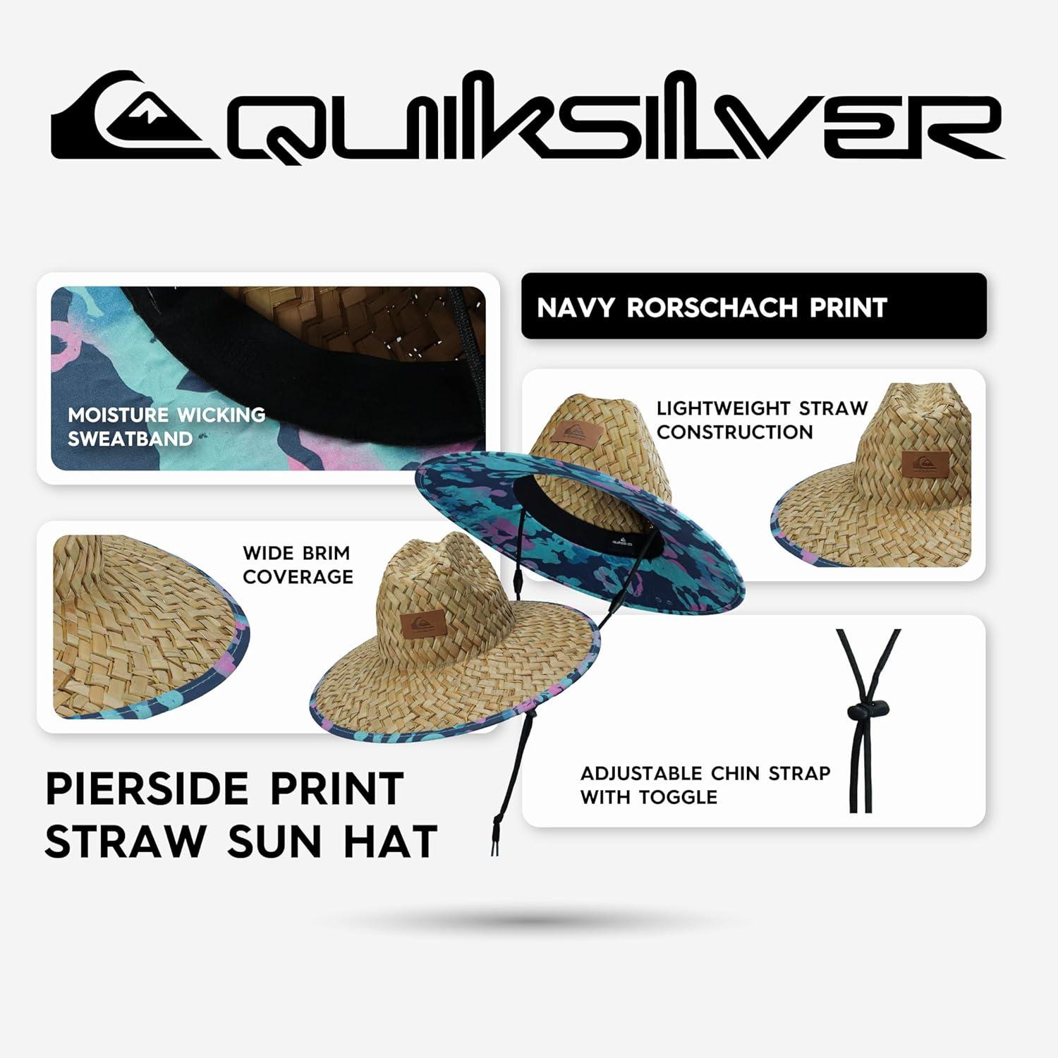 imageQuiksilver Boys Pierside Print Straw Sun HatNavy Rorschach