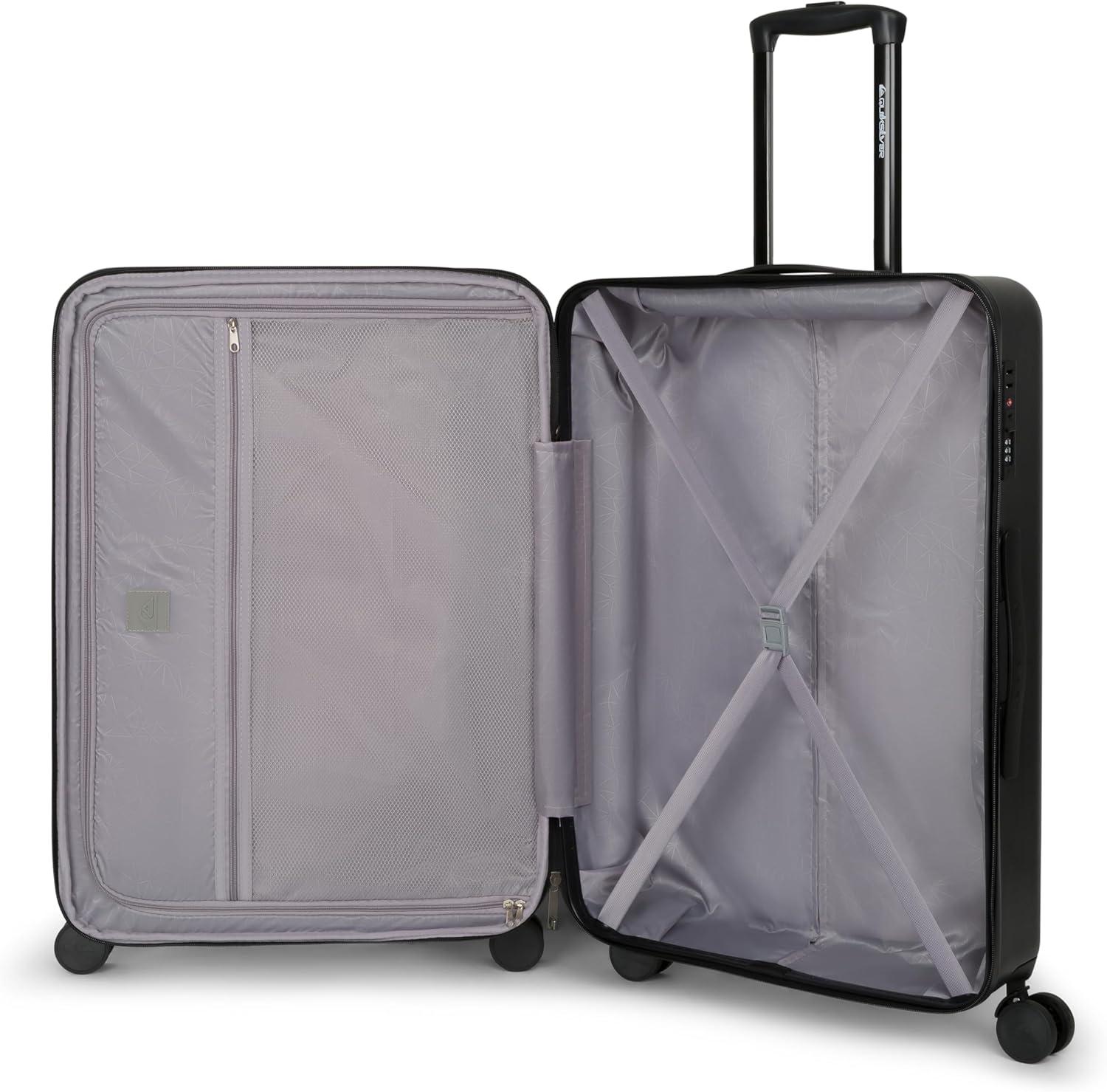 imageQuiksilver Chimaca Suitcases Hardside Luggage with Spinner Wheels Large 3Piece Set 202630 BlackBlack