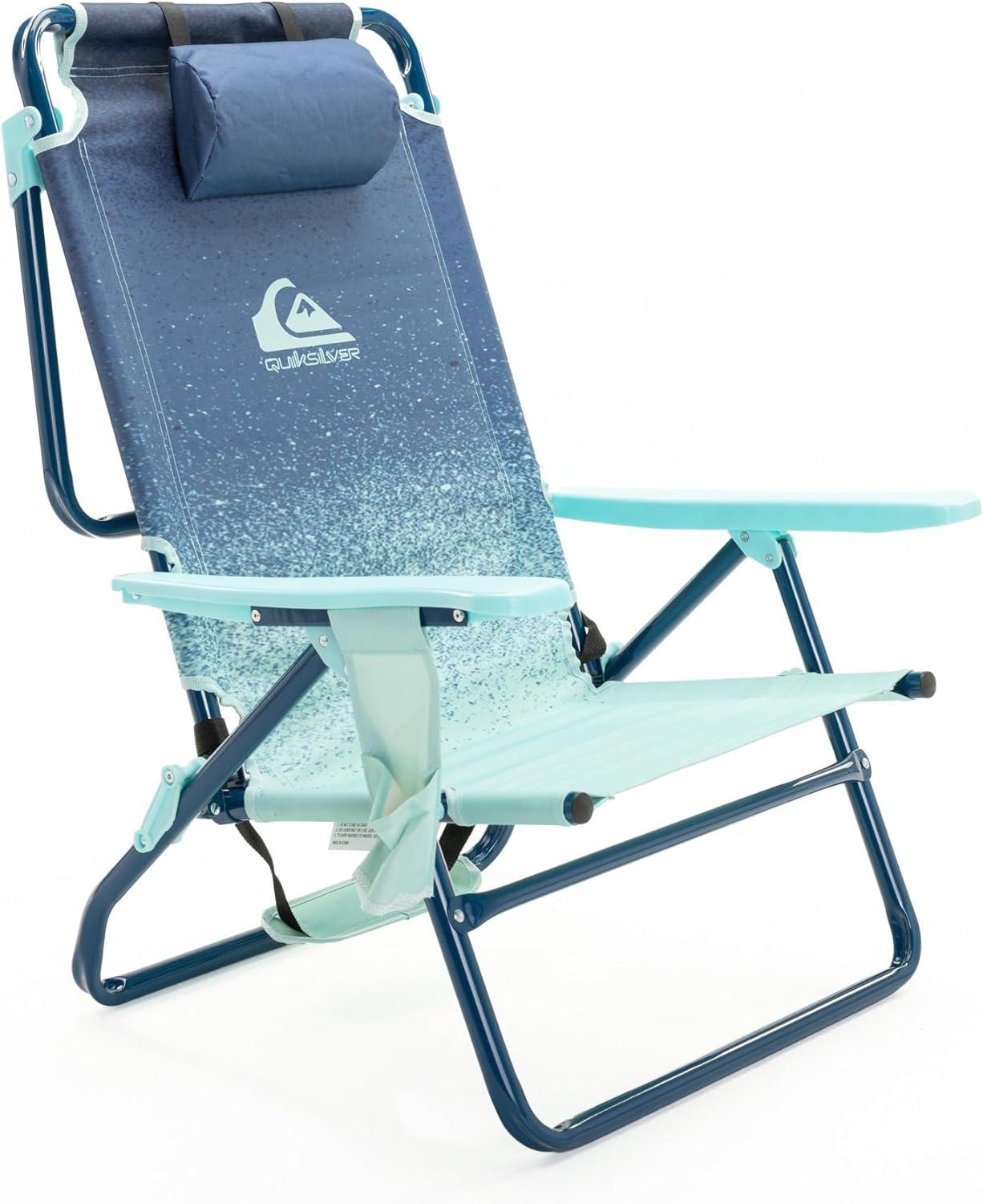 imageQuiksilver Low Beach Chair Lightweight Folding Chair Portable and Durable Chairs for Beach Patio Camping Chair or Sporting Events with Carry Strap2pack Blue