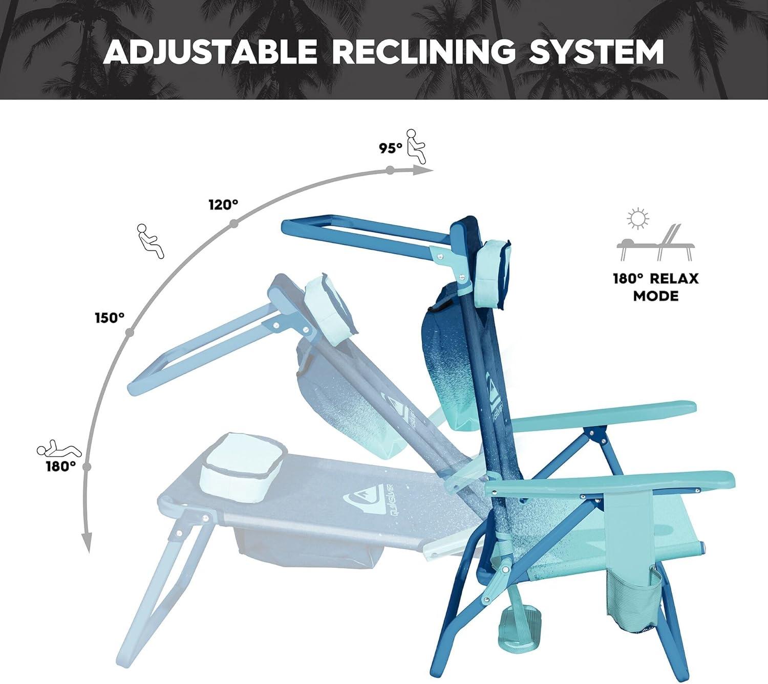 imageQuiksilver Low Beach Chair Lightweight Folding Chair Portable and Durable Chairs for Beach Patio Camping Chair or Sporting Events with Carry Strap2pack Blue