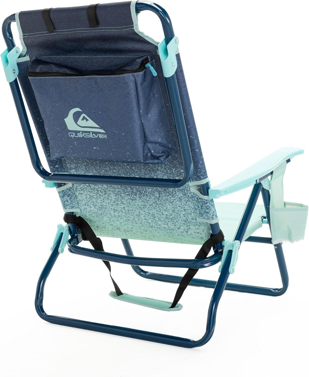 imageQuiksilver Low Beach Chair Lightweight Folding Chair Portable and Durable Chairs for Beach Patio Camping Chair or Sporting Events with Carry StrapFaded Blue