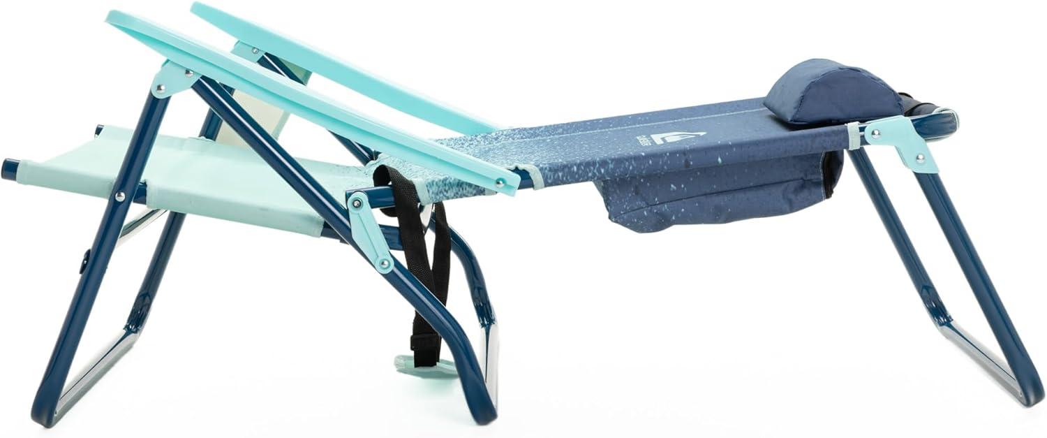 imageQuiksilver Low Beach Chair Lightweight Folding Chair Portable and Durable Chairs for Beach Patio Camping Chair or Sporting Events with Carry StrapFaded Blue