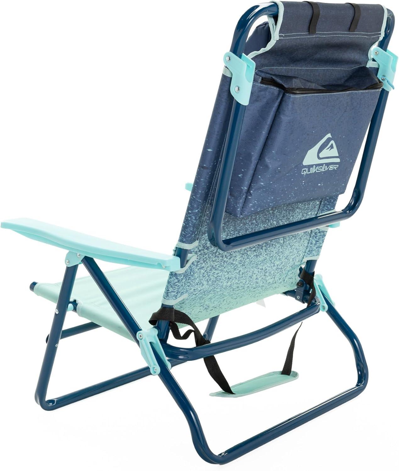 imageQuiksilver Low Beach Chair Lightweight Folding Chair Portable and Durable Chairs for Beach Patio Camping Chair or Sporting Events with Carry StrapFaded Blue