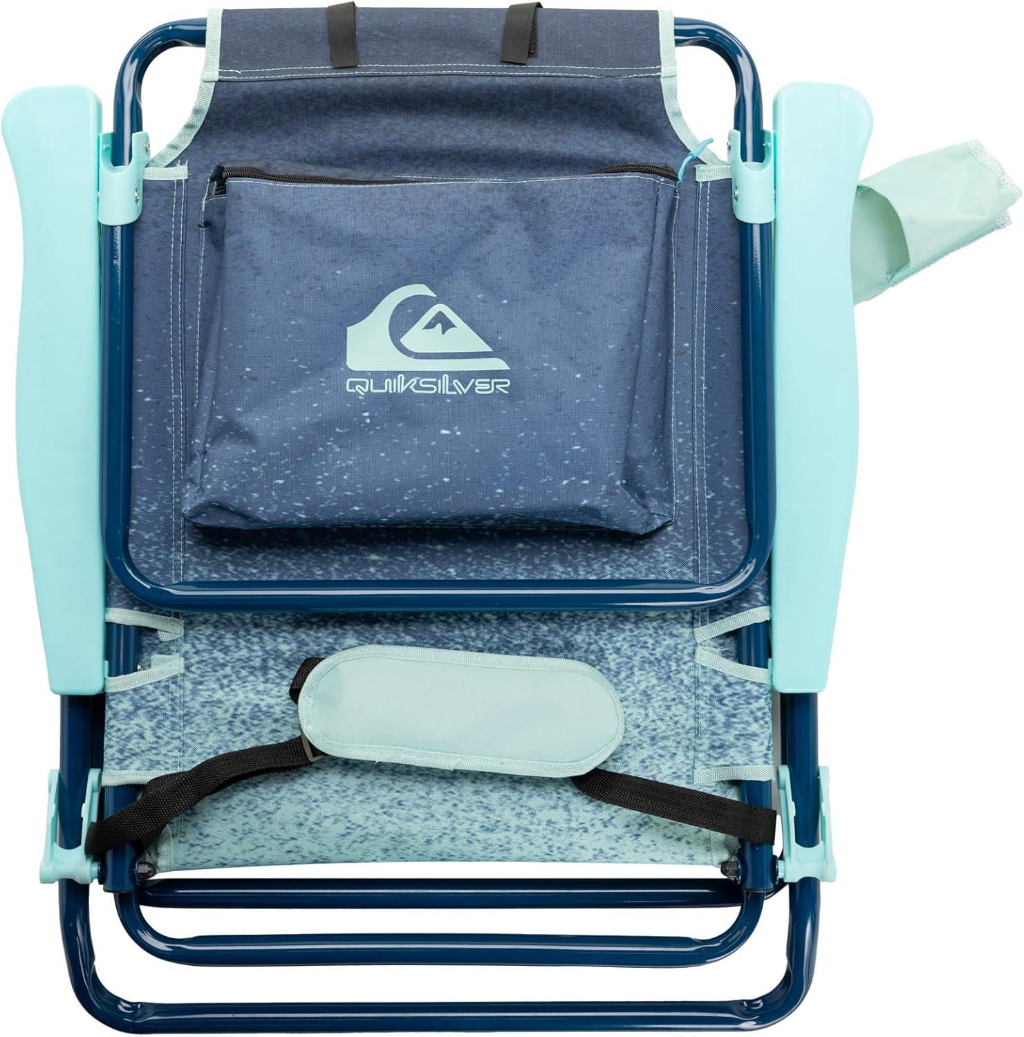 imageQuiksilver Low Beach Chair Lightweight Folding Chair Portable and Durable Chairs for Beach Patio Camping Chair or Sporting Events with Carry StrapFaded Blue