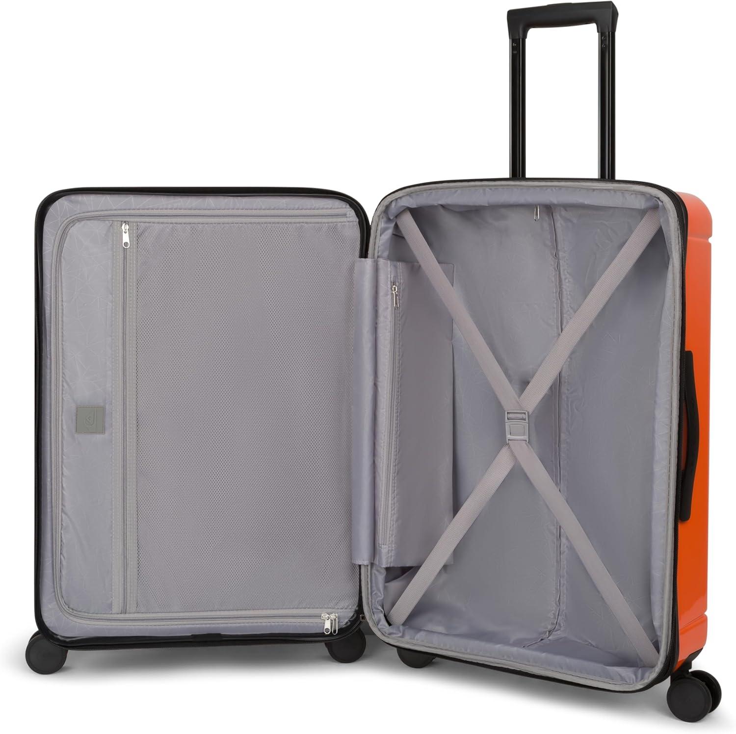 imageQuiksilver Malibu Suitcases PC Hardside Expandable Luggage with Spinner Wheels Large 3Piece Set 202630 ParchmentOrange