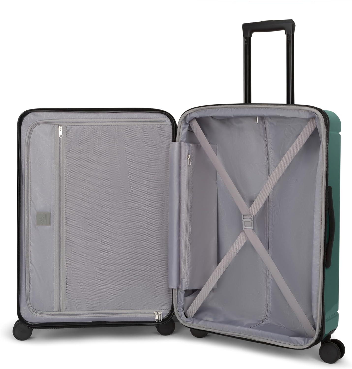 imageQuiksilver Malibu Suitcases PC Hardside Expandable Luggage with Spinner Wheels Large 3Piece Set 202630 ParchmentSeafoam