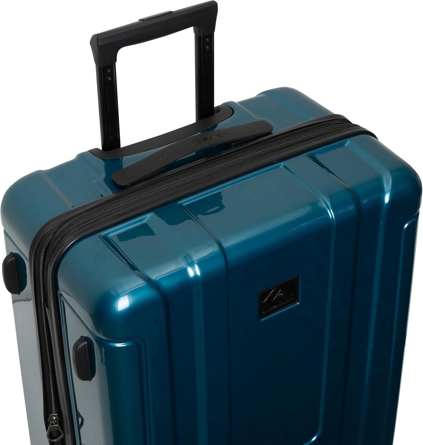 imageQuiksilver Malibu Suitcases PC Hardside Expandable Luggage with Spinner Wheels Large 3Piece Set 202630 ParchmentWhale Blue